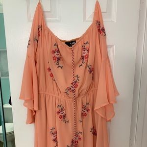 A. Calin off the shoulder embroidered dress